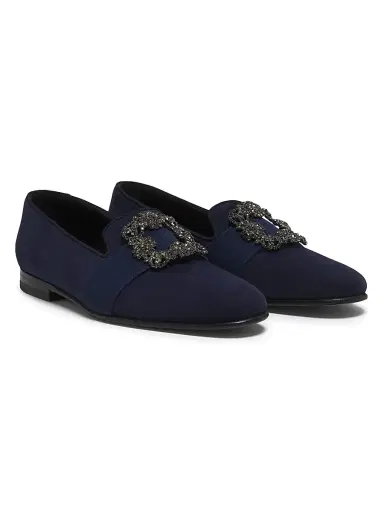 Manolo Blahnik Men's Carlton Suede Loafers - Navy - Size 8.5 | Thumbnail 2 Manolo Blahnik Men's Carlton Suede Loafers - Navy - Size 8.5 | Thumbnail 2