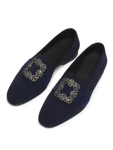 Manolo Blahnik Men's Carlton Suede Loafers - Navy - Size 8.5 | Thumbnail 4 Manolo Blahnik Men's Carlton Suede Loafers - Navy - Size 8.5 | Thumbnail 4