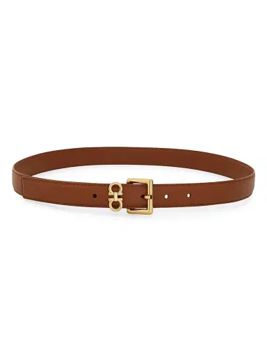 Ferragamo Women's Gancio Slim Leather Belt | Thumbnail 1 Ferragamo Women's Gancio Slim Leather Belt | Thumbnail 1
