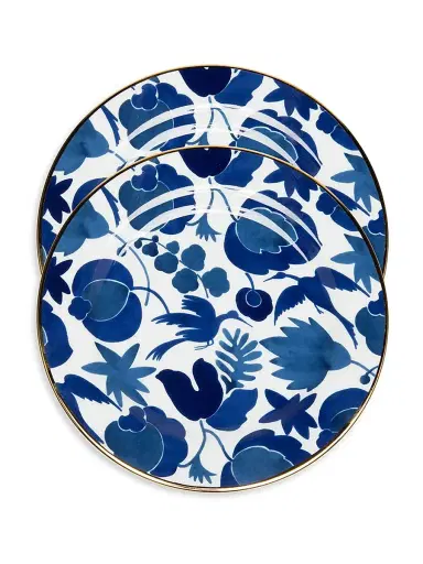 La DoubleJ Dessert Plates Set of 2 - Wildbird Blue | Thumbnail 1 La DoubleJ Dessert Plates Set of 2 - Wildbird Blue | Thumbnail 1