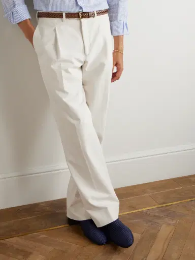 Manolo Blahnik Mario Leather-Trimmed Raffia Loafers - Men | Thumbnail 2