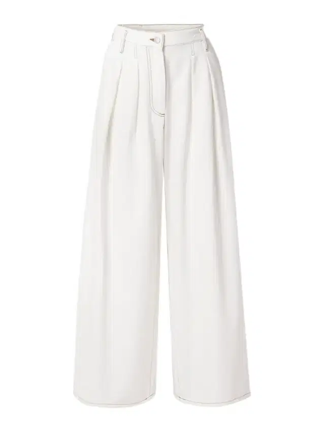 Pleated Denim Wide-leg Pants