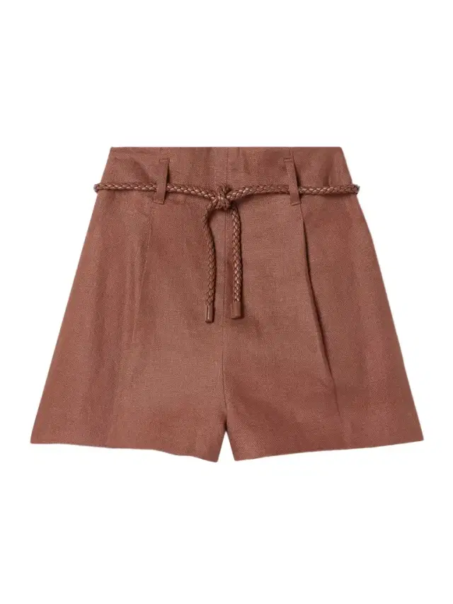 Illuminate Belted Pleated Linen Shorts