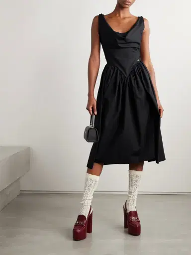 Vivienne Westwood Sunday Gathered Cotton-poplin Midi Dress | Thumbnail 2 Vivienne Westwood Sunday Gathered Cotton-poplin Midi Dress | Thumbnail 2