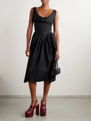 Vivienne Westwood Sunday Gathered Cotton-poplin Midi Dress | Thumbnail 3 Vivienne Westwood Sunday Gathered Cotton-poplin Midi Dress | Thumbnail 3