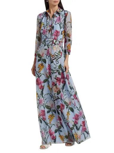 SACHIN & BABI Women's Addison Floral Shirt Gown - Glacial Blue Blossoms | Thumbnail 2 SACHIN & BABI Women's Addison Floral Shirt Gown - Glacial Blue Blossoms | Thumbnail 2