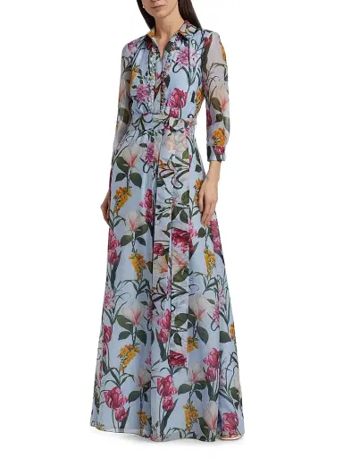 SACHIN & BABI Women's Addison Floral Shirt Gown - Glacial Blue Blossoms | Thumbnail 3 SACHIN & BABI Women's Addison Floral Shirt Gown - Glacial Blue Blossoms | Thumbnail 3