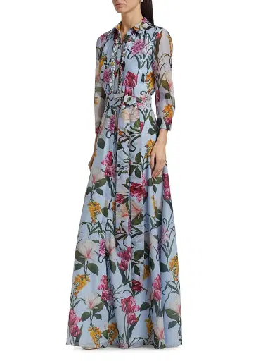 SACHIN & BABI Women's Addison Floral Shirt Gown - Glacial Blue Blossoms | Thumbnail 4 SACHIN & BABI Women's Addison Floral Shirt Gown - Glacial Blue Blossoms | Thumbnail 4