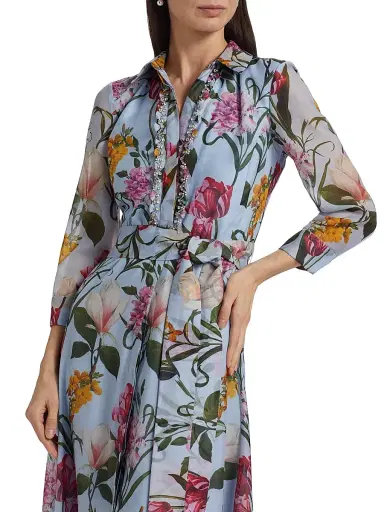 SACHIN & BABI Women's Addison Floral Shirt Gown - Glacial Blue Blossoms | Thumbnail 6 SACHIN & BABI Women's Addison Floral Shirt Gown - Glacial Blue Blossoms | Thumbnail 6