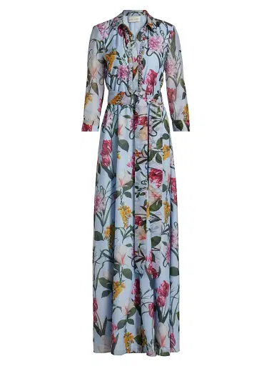 SACHIN & BABI Women's Addison Floral Shirt Gown - Glacial Blue Blossoms | Thumbnail 1 SACHIN & BABI Women's Addison Floral Shirt Gown - Glacial Blue Blossoms | Thumbnail 1