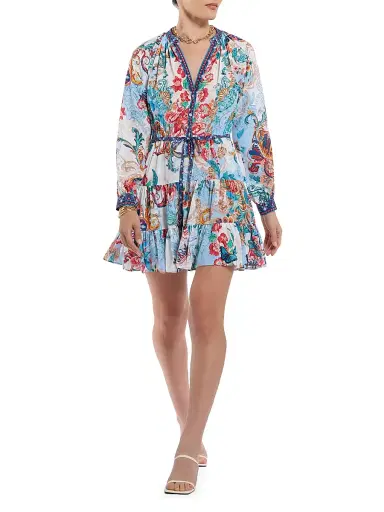 Robert Graham Women's Sydney Floral Silk-Blend Tie-Waist Minidress | Thumbnail 2 Robert Graham Women's Sydney Floral Silk-Blend Tie-Waist Minidress | Thumbnail 2