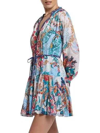 Robert Graham Women's Sydney Floral Silk-Blend Tie-Waist Minidress | Thumbnail 3 Robert Graham Women's Sydney Floral Silk-Blend Tie-Waist Minidress | Thumbnail 3