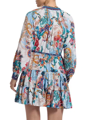 Robert Graham Women's Sydney Floral Silk-Blend Tie-Waist Minidress | Thumbnail 4 Robert Graham Women's Sydney Floral Silk-Blend Tie-Waist Minidress | Thumbnail 4