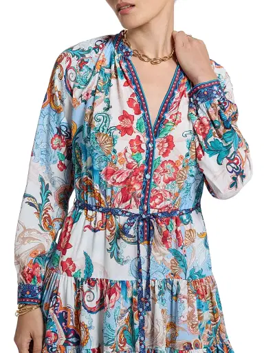 Robert Graham Women's Sydney Floral Silk-Blend Tie-Waist Minidress | Thumbnail 5 Robert Graham Women's Sydney Floral Silk-Blend Tie-Waist Minidress | Thumbnail 5