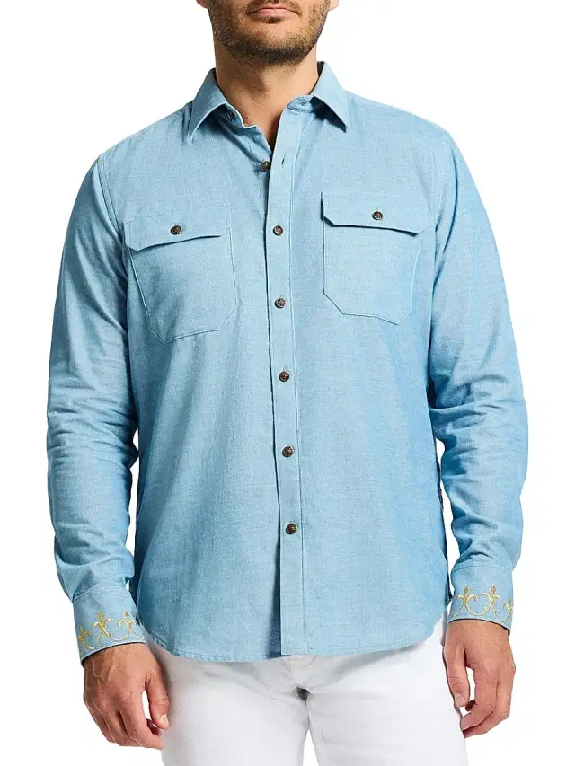 Men's Le Corduroy Woven Shirt - Blue