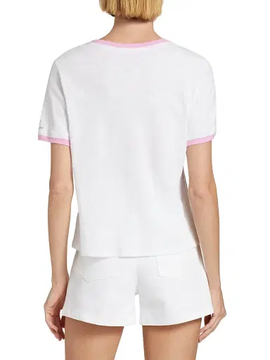 Cinq à Sept Women's Je T'aime Two-Tone T-Shirt - White Carnation - Size Large | Thumbnail 5