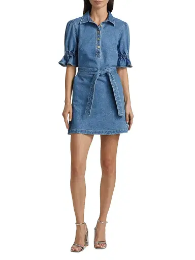 Cinq à Sept Women's Nataly Denim Belted Minidress | Thumbnail 2 Cinq à Sept Women's Nataly Denim Belted Minidress | Thumbnail 2