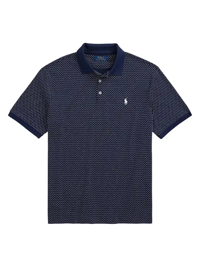 Polo Ralph Lauren Men's Classic-Fit Print Soft Cotton Polo Shirt - Double Deco Navy
