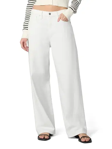 Joe's Jeans Women's Ryan Low-Slung Baggy Pants - White | Thumbnail 3