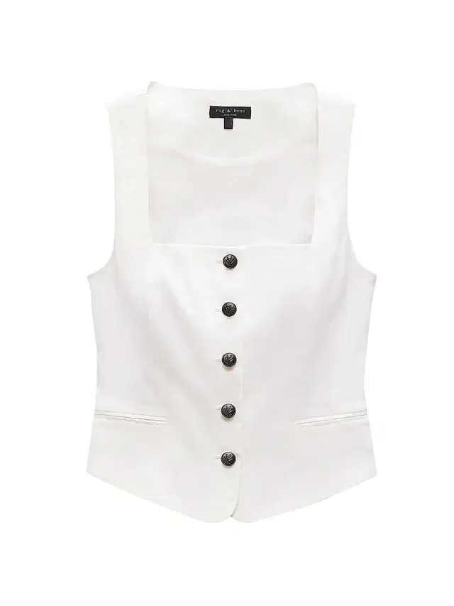 rag & bone Women's Mariana Linen-Blend Vest - White - Size 16