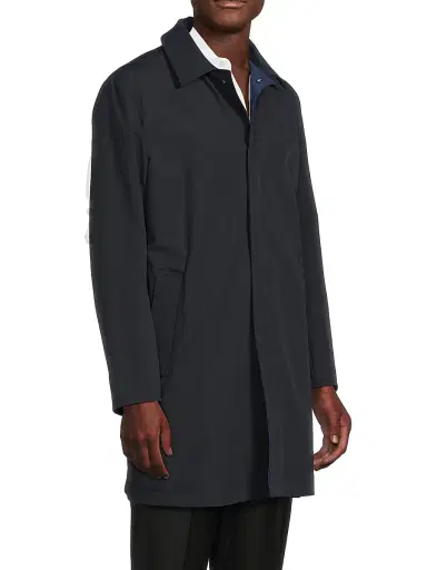 Sartorio Napoli Men's Reversible Stretch Nylon Hooded Jacket - Blue Navy - Size Medium | Thumbnail 4 Sartorio Napoli Men's Reversible Stretch Nylon Hooded Jacket - Blue Navy - Size Medium | Thumbnail 4