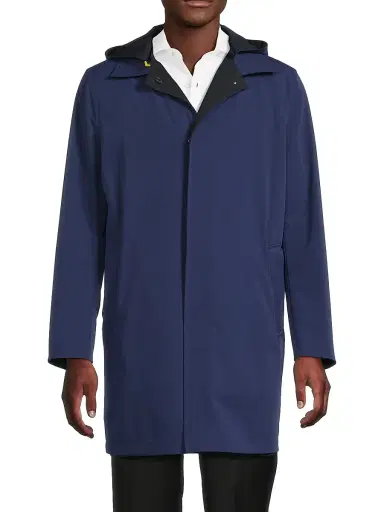 Sartorio Napoli Men's Reversible Stretch Nylon Hooded Jacket - Blue Navy - Size Medium | Thumbnail 6 Sartorio Napoli Men's Reversible Stretch Nylon Hooded Jacket - Blue Navy - Size Medium | Thumbnail 6
