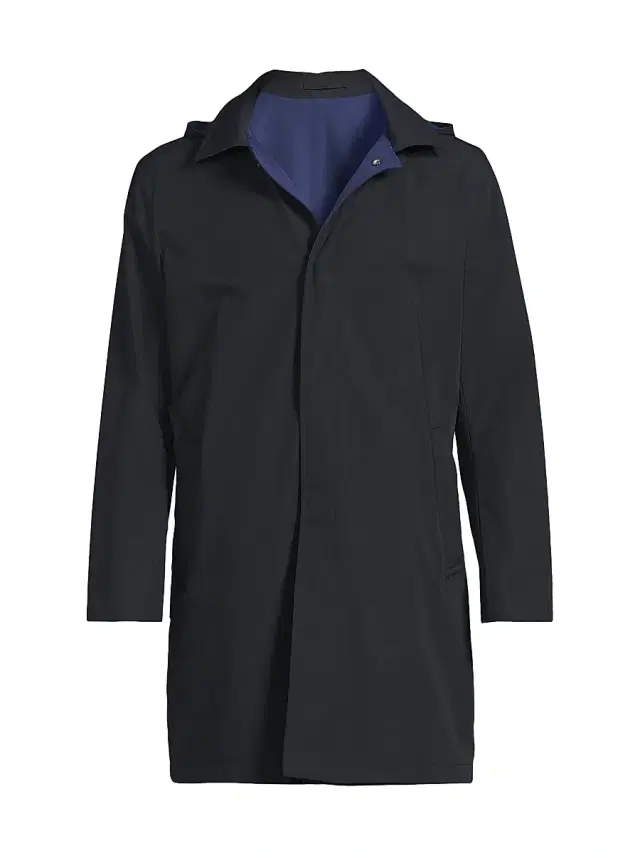 Sartorio Napoli Men's Reversible Stretch Nylon Hooded Jacket - Blue Navy