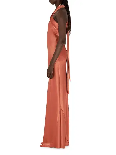 GALVAN LONDON Women's Pandora Halter Column Gown - Cinnamon - Size 4 | Thumbnail 3 GALVAN LONDON Women's Pandora Halter Column Gown - Cinnamon - Size 4 | Thumbnail 3