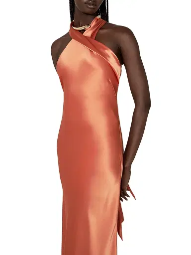 GALVAN LONDON Women's Pandora Halter Column Gown - Cinnamon - Size 4 | Thumbnail 4 GALVAN LONDON Women's Pandora Halter Column Gown - Cinnamon - Size 4 | Thumbnail 4