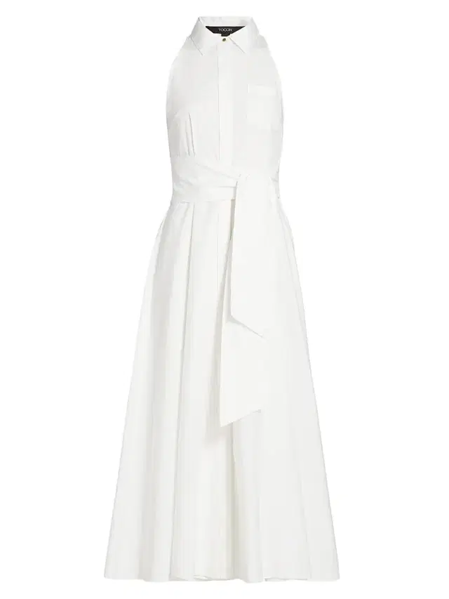 Toccin Women's Chelsea Stretch-Cotton Sleeveless Midi-Shirtdress - Optic