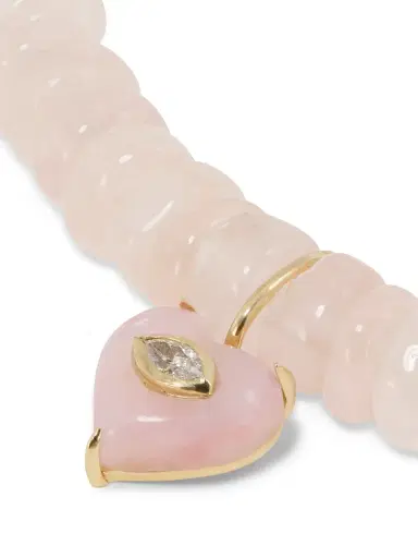 Sydney Evan Women's Love Notes 14K Yellow Gold & Multi-Gemstone Beaded Stretch Bracelet - Rose Quartz | Thumbnail 3