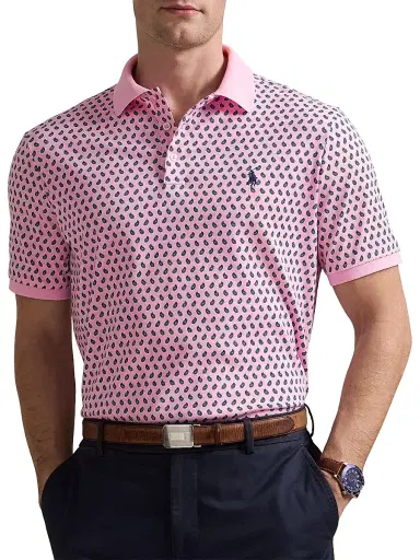 Polo Ralph Lauren Men's Classic-Fit Soft Cotton Polo Shirt - Paisley Foulard Carmel Pink - Size XS | Thumbnail 3