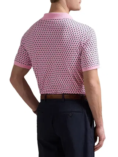 Polo Ralph Lauren Men's Classic-Fit Soft Cotton Polo Shirt - Paisley Foulard Carmel Pink - Size XS | Thumbnail 4