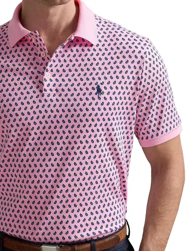 Polo Ralph Lauren Men's Classic-Fit Soft Cotton Polo Shirt - Paisley Foulard Carmel Pink - Size XS | Thumbnail 5