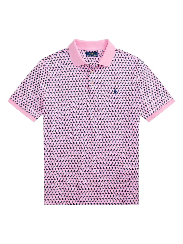 Polo Ralph Lauren Men's Classic-Fit Soft Cotton Polo Shirt - Paisley Foulard Carmel Pink