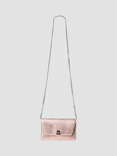 Akris Women's Anouk Embossed Leather Envelope Crossbody Bag - Pale Rose Metallic | Thumbnail 5 Akris Women's Anouk Embossed Leather Envelope Crossbody Bag - Pale Rose Metallic | Thumbnail 5