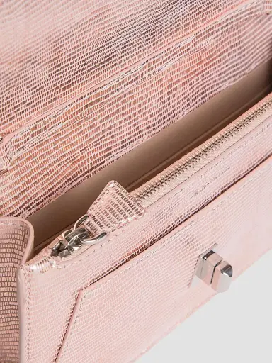 Akris Women's Anouk Embossed Leather Envelope Crossbody Bag - Pale Rose Metallic | Thumbnail 6 Akris Women's Anouk Embossed Leather Envelope Crossbody Bag - Pale Rose Metallic | Thumbnail 6