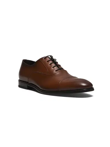 FERRAGAMO Men's Leather Cap-Toe Oxfords - Natural | Thumbnail 2