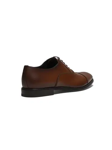 FERRAGAMO Men's Leather Cap-Toe Oxfords - Natural | Thumbnail 3