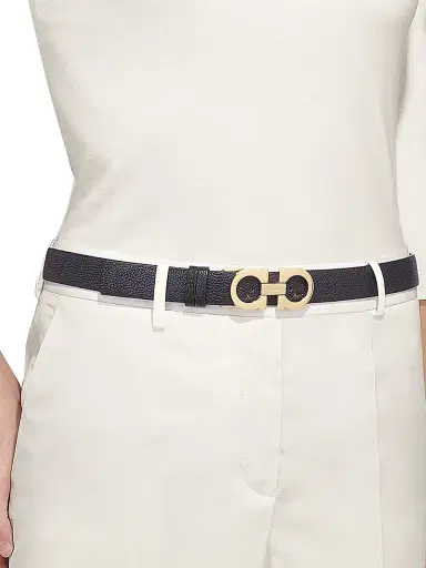 Ferragamo Women's Gancini Reversible & Adjustable Cut-to-Size Leather Belt - Nero - Size Large | Thumbnail 2
