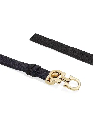 Ferragamo Women's Gancini Reversible & Adjustable Cut-to-Size Leather Belt - Nero - Size Large | Thumbnail 4