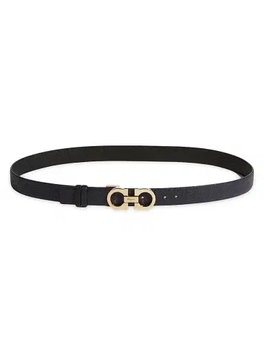 Ferragamo Women's Gancini Reversible & Adjustable Cut-to-Size Leather Belt - Nero - Size Large | Thumbnail 1