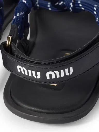 Miu Miu Women's Riviere Cord and Leather Sandals | Thumbnail 3 Miu Miu Women's Riviere Cord and Leather Sandals | Thumbnail 3