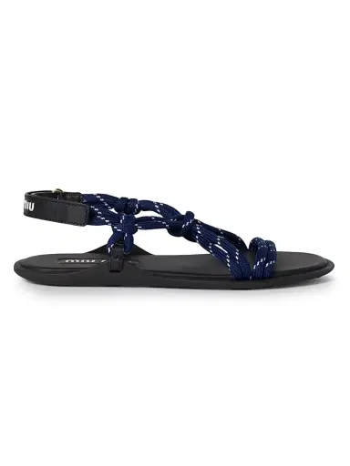 Miu Miu Women's Riviere Cord and Leather Sandals | Thumbnail 1 Miu Miu Women's Riviere Cord and Leather Sandals | Thumbnail 1