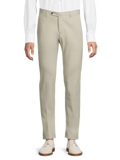 PT Torino Men's Soft Stretch Button-Tab Slim Pants - Grey - Size 36 | Thumbnail 3