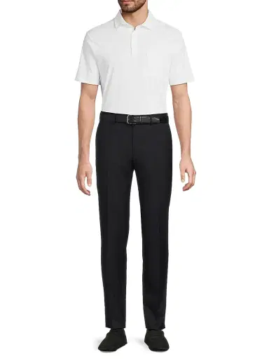 PT Torino Men's High-Performance Wool Button-Tab Slim Trousers - Dark Blue - Size 46 | Thumbnail 2