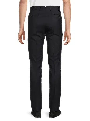 PT Torino Men's High-Performance Wool Button-Tab Slim Trousers - Dark Blue - Size 46 | Thumbnail 5
