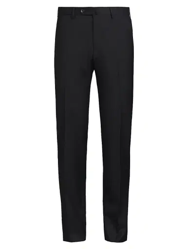 PT Torino Men's High-Performance Wool Button-Tab Slim Trousers - Dark Blue - Size 46 | Thumbnail 1