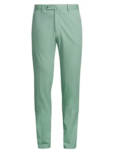 PT Torino Men's Délavé Soft Stretch-Cotton Pants - Light Green | Thumbnail 1 PT Torino Men's Délavé Soft Stretch-Cotton Pants - Light Green | Thumbnail 1