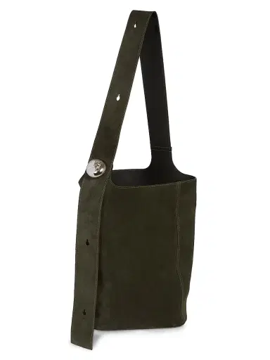 Loewe Men's Large Pebble Leather Bucket Bag - Dark Olive | Thumbnail 1